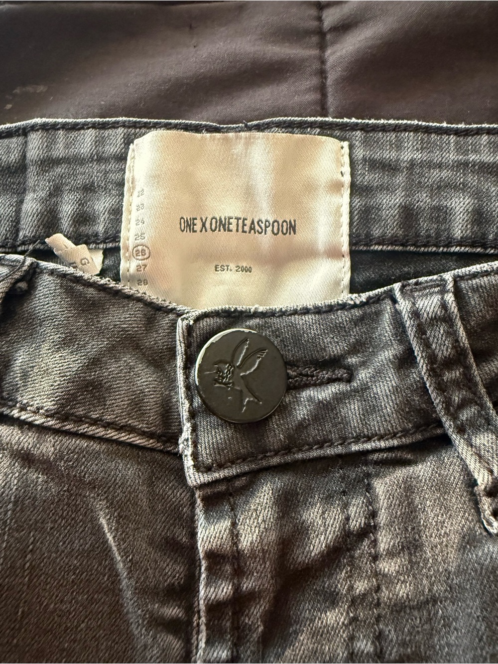 Women’s Gray Distressed Regular Jeans - Stretch Fit - Picture 3 of 7